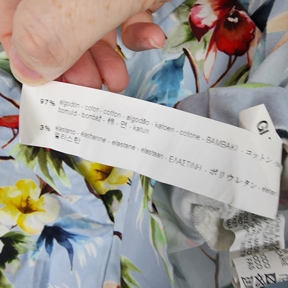 Zara Basic Tropical Floral Print Chino Shorts SIZE SMALL - Picture 4 of 5